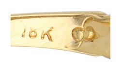 Franklin Mint 18K geelgouden ring bezet met smaragd, saffier en diamant.