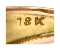 18K Geelgouden retro ring met divers slijpsel diamant