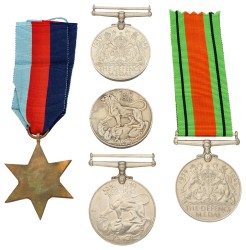 Great Britain. Lot (5) Military medal 1939-1945, Defence medal 1939-1945 & 1939-1945 cross - 1 given to 927 SWPR. Harkacha Chyame Nepalese Contgt.