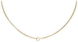 14K Roségouden collier met fantasieschakel en hanger