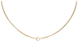 14K Roségouden collier met fantasieschakel en hanger