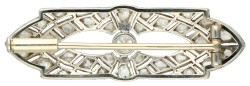 18K Witgouden Art Deco broche bezet met diamant.