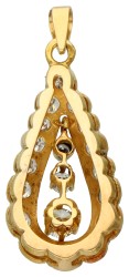 18K Geelgouden hanger bezet met ca. 1.36 ct. diamant.