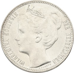 1 Gulden. Wilhelmina. 1906. Prachtig / UNC.