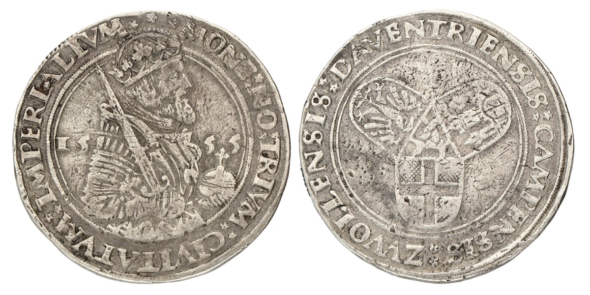 Daalder. De Drie steden. 1555. Zeer Fraai.