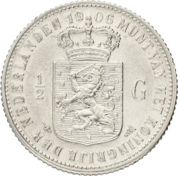 ½ Gulden. Wilhelmina. 1906. AUnc.