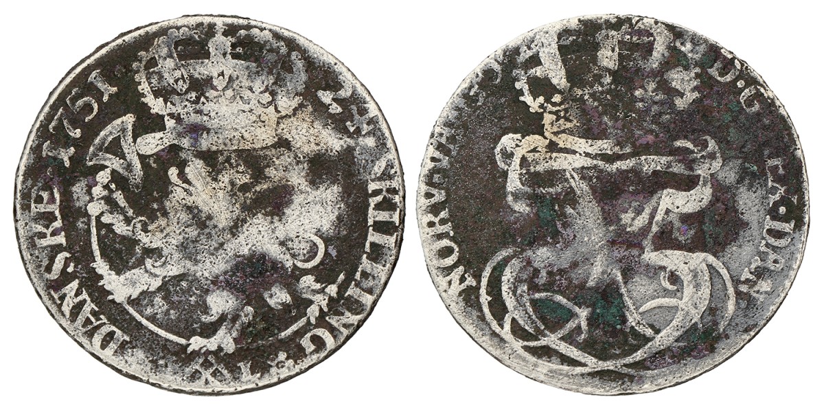 Norway. Frederick V. 24 Skilling. 1751. F.