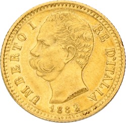 Italy. Umberto I. 20 Lire. 1882. XF +.