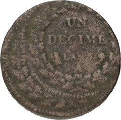 France. Paris. Decime. L'An 5 (1795). F.