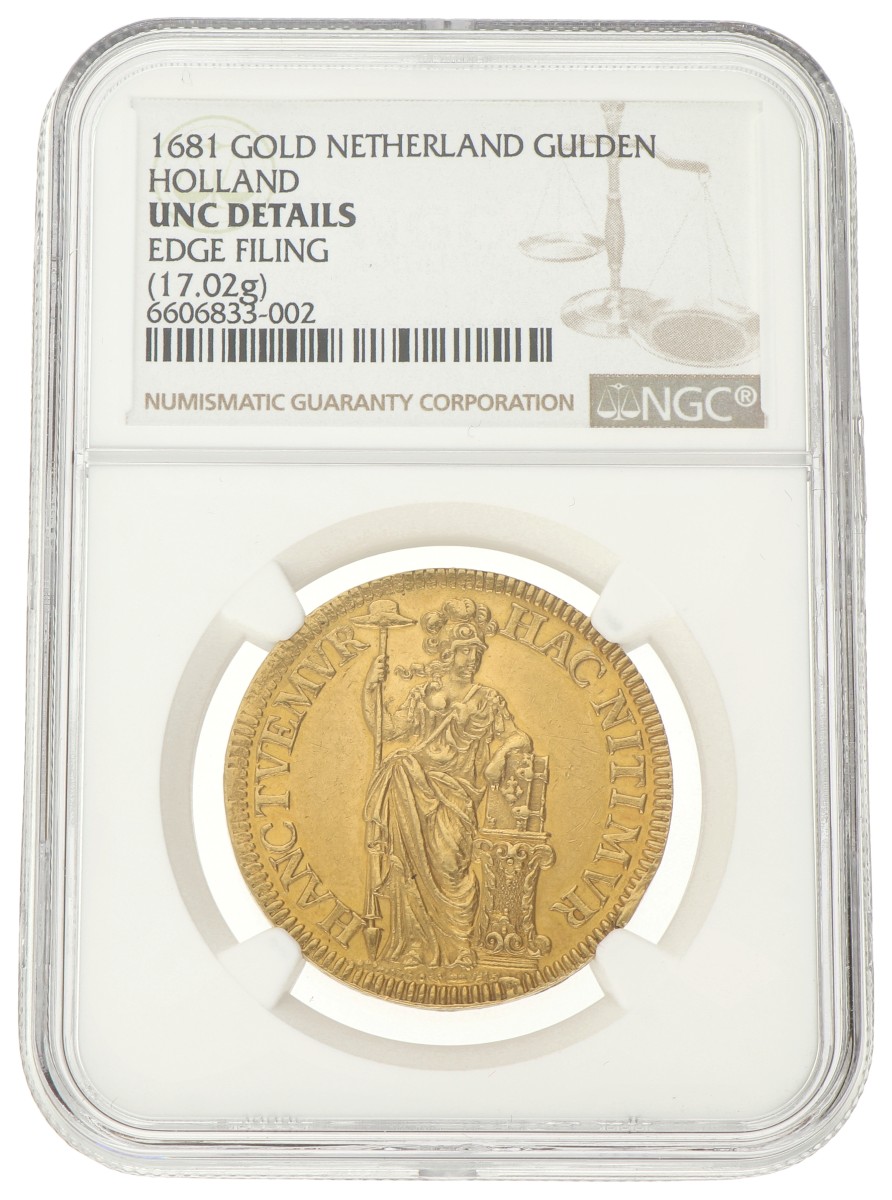 Gulden. Gouden Afslag - Op gewicht van 5 Dukaten. Holland. 1681. UNC details.