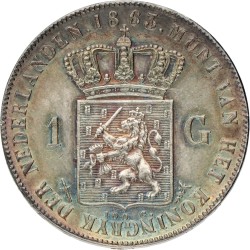 1 Gulden. Willem III. 1863. Prachtig.