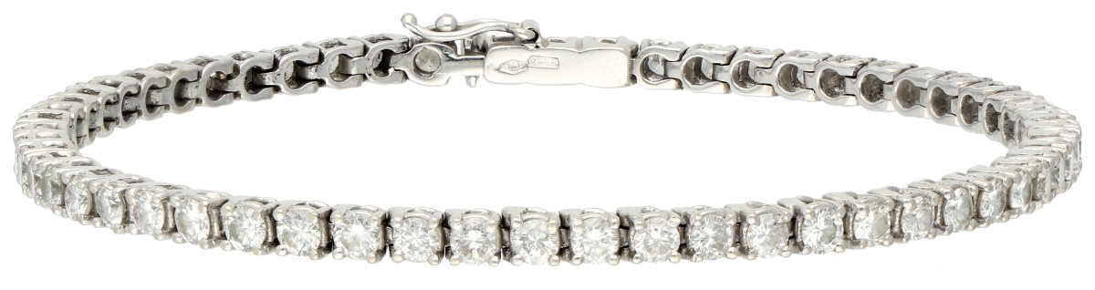 18K Witgouden tennis armband bezet met ca. 2.9 ct. diamant.