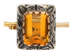 18K Geelgouden bangle armband met citrien