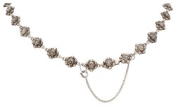 Zilveren collier in 18e eeuwse stijl met roos diamant