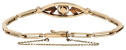 14K Geelgouden schakelarmband met diamanten