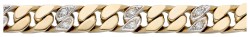 Wempe 14K bicolor gouden gourmette armband bezet met ca. 0.45 ct. diamant.