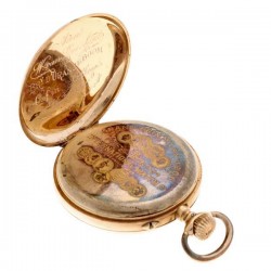 Zakhorloge IWC goud - Herenzakhorloge - Handopwindbaar - Ca. 1900.