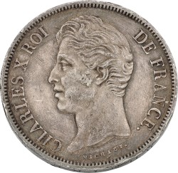 France. Second kingdom. Charles X. 5 Francs. 1828 W. XF -.