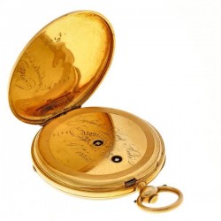 Zakhorloge goud, cylindergang - Dameszakhorloge - Handopwindbaar - Ca. 1858.