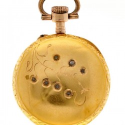 Zakhorloge goud, cylindergang - Dameszakhorloge - Handopwindbaar - Ca. 1900.