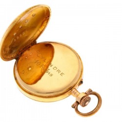 Zakhorloge goud, cylindergang - Dameszakhorloge - Handopwindbaar - Ca. 1900.