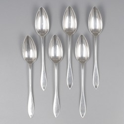 Koffielepels (6), J. Sherwood, Birmingham 1926, zilver.