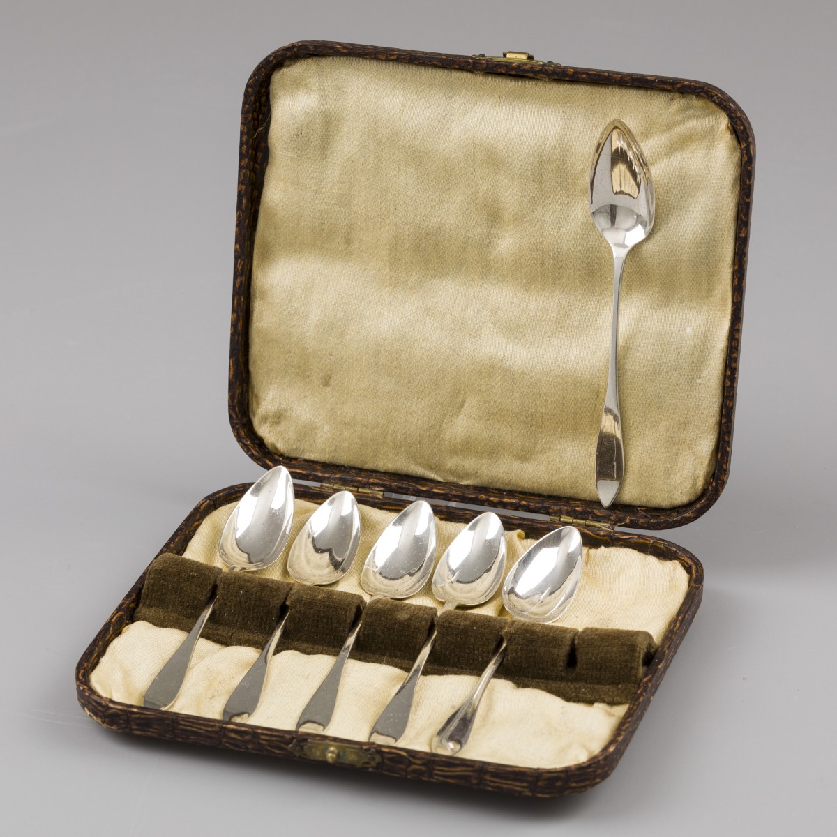 Koffielepels (6), J. Sherwood, Birmingham 1926, zilver.