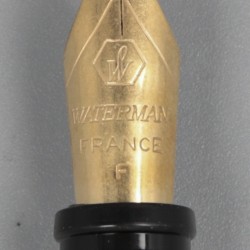 Waterman vulpen verguld / bruin marmer emaille laqué.