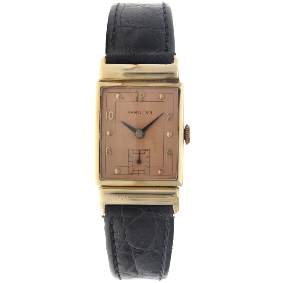 No Reserve - Hamilton Vintage 'Tank' 14K. - Heren horloge - ca. 1950's