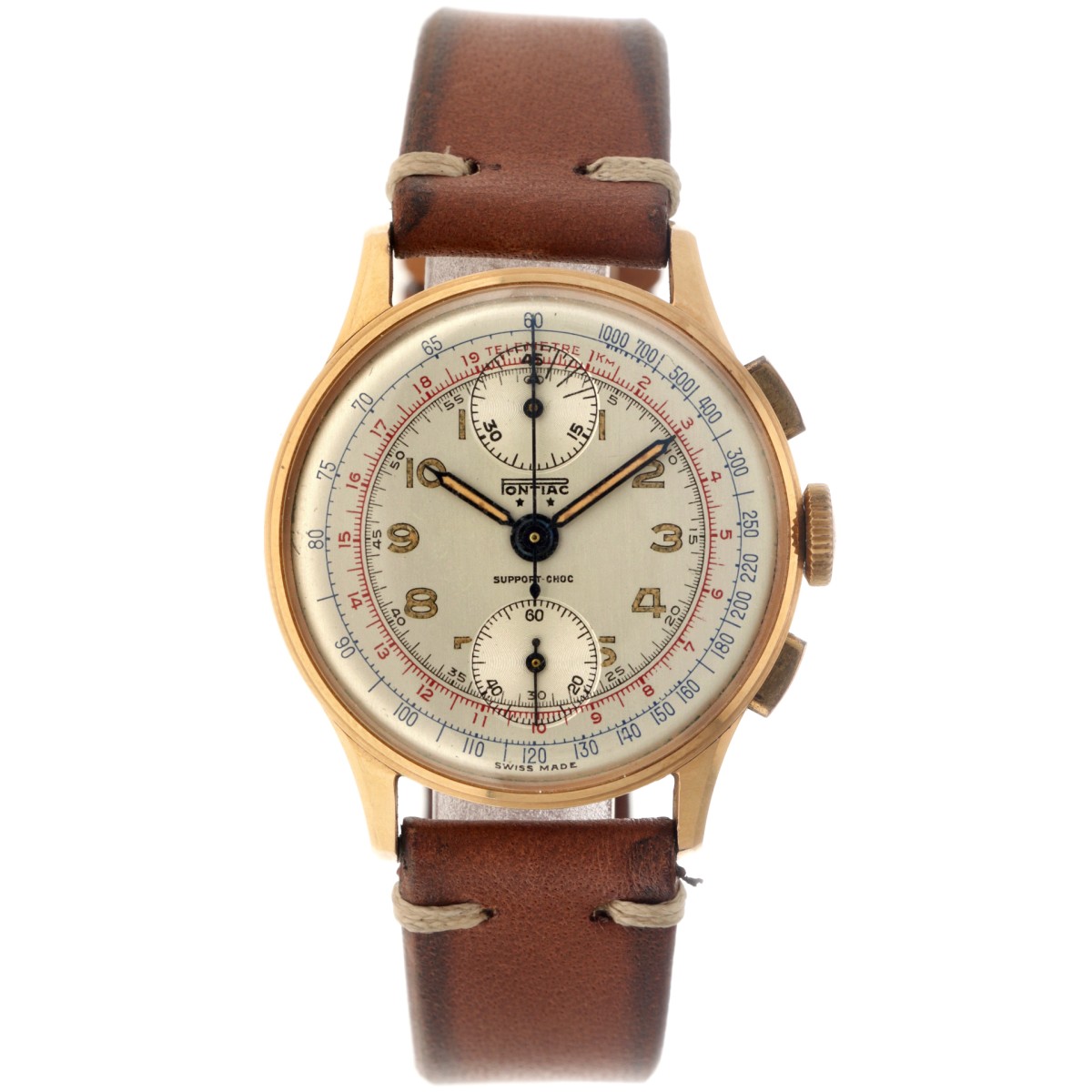 No Reserve - Pontiac 'Support Choc' Chronograph 18K. 178 - Heren horloge - ca. 1950.