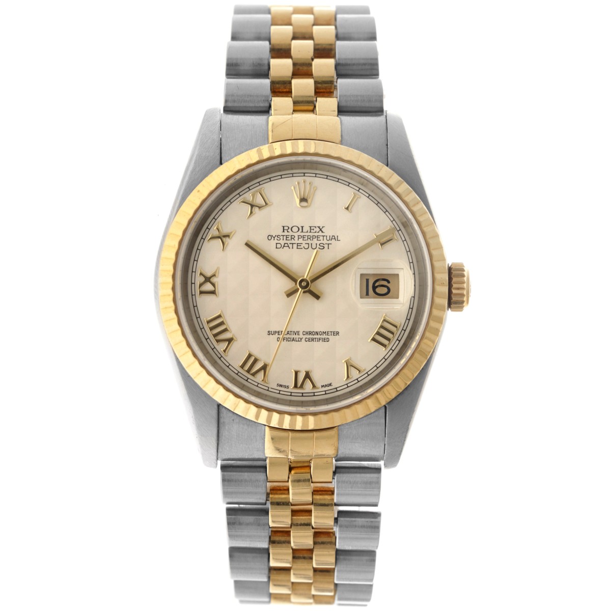 No Reserve - Rolex Datejust 36 'Pyramid Dial' 16233 - Heren horloge - ca. 2001.