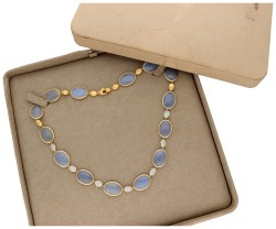 Marco Bicego 'Siviglia' collier met chalcedoon en ca. 0.49 ct. diamant.