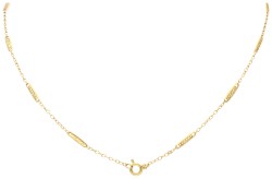 14K Geelgouden collier met hanger bezet met diamanten.