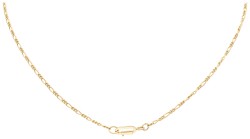 18K Geelgouden cupido collier bezet met saffier en diamant.