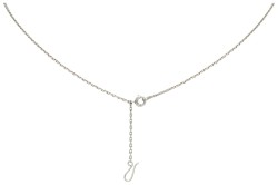 Platina strik collier met  diamanten.