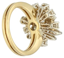 18K Geelgouden rozet ring bezet met ca. 1.65 ct. diamanten.