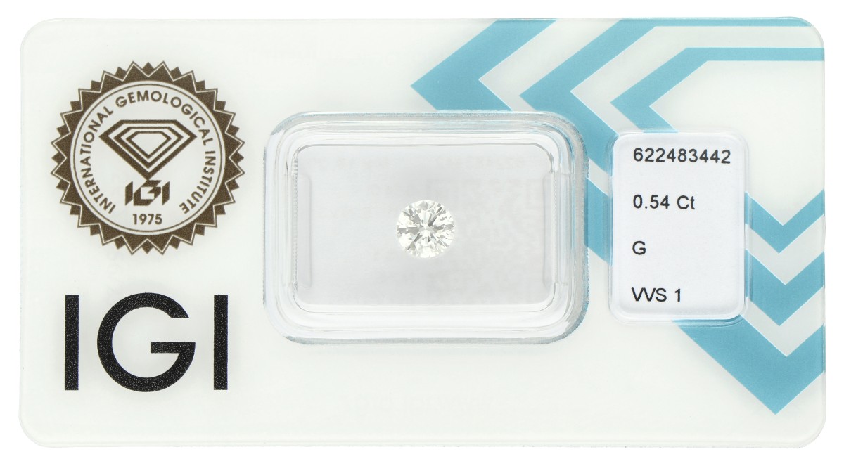 0.54 ct. IGI gecertificeerde natuurlijke diamant.