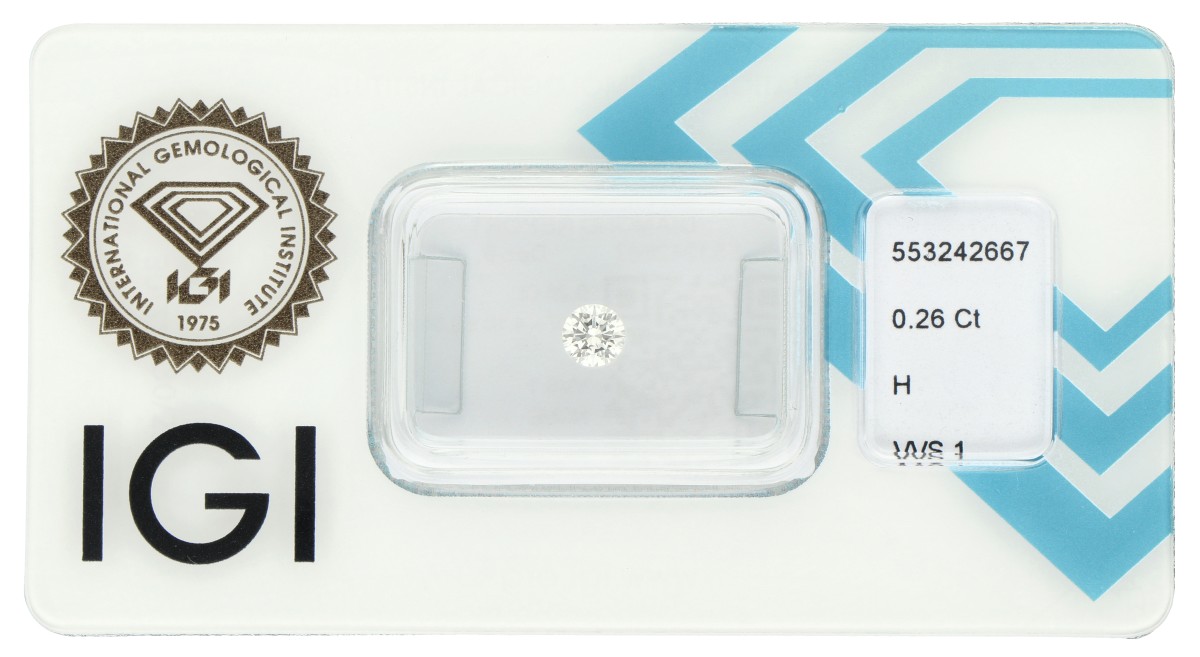 0.26 ct. IGI gecertificeerde natuurlijke diamant.