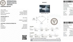 0.84 ct. IGI gecertificeerde natuurlijke diamant.