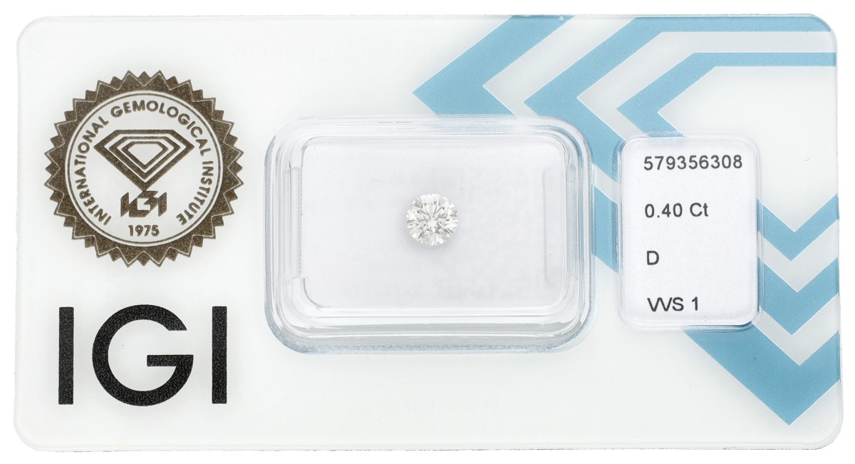 0.40 ct. IGI gecertificeerde natuurlijke diamant.