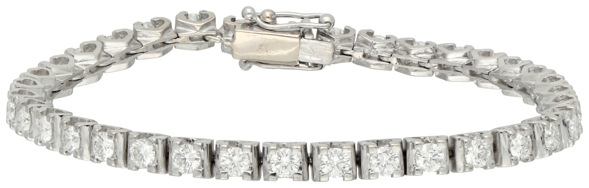 18K Tennisarmband bezet met ca. 4.50 ct. diamant