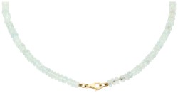 Bergkristallen collier met 3 boon-vormige 18K geelgouden ornamenten