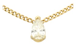 18K Geelgouden collier bezet met ca. 0.58 ct. diamant.