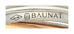 Baunat 18K bi-color shoulder ring met GIA gecertificeerde diamant van ca. 0.50 en 0.17 ct. diamant.