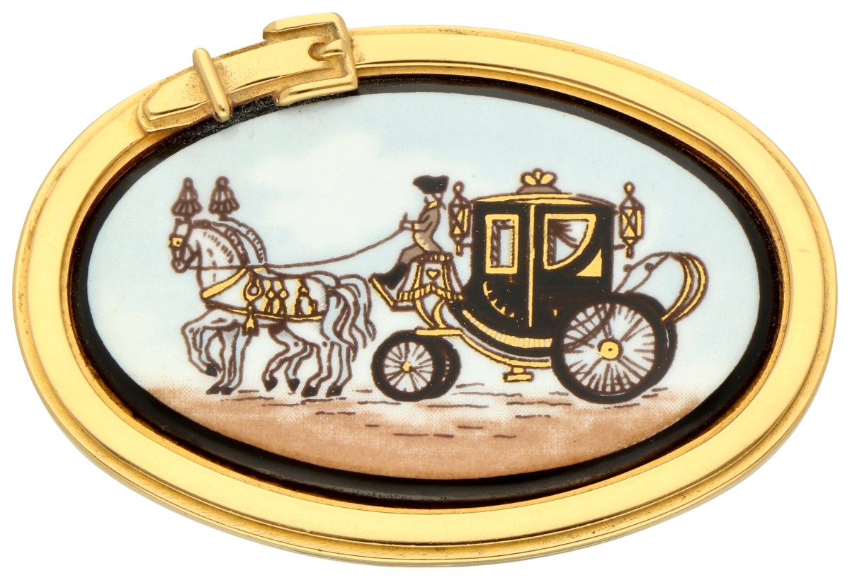 Hermès bijoux emaille broche.