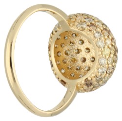 14K Geelgouden pavé ring met ca. 2.34 ct. diamanten.