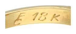 Franklin Mint 18K geelgouden vintage ring met cultivé parel en robijn