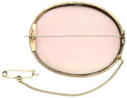 14K Geelgouden schelpcamee met scène bucolique