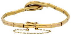 14K Geelgouden schakel armband met slangenkop