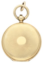 BWG geelgouden geëmailleerde medaillon hanger met diamant.